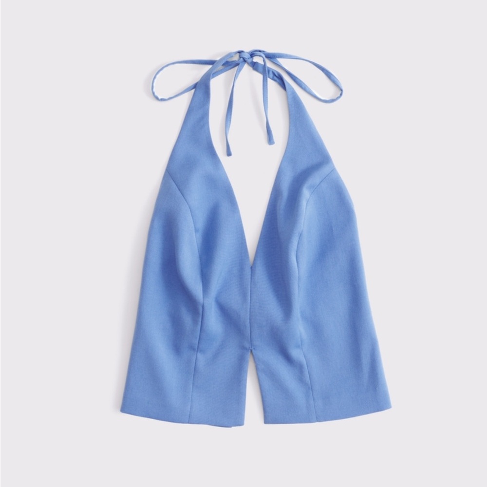Abercrombie Women’s Tailored Halter Vest - Small - Marine Blue - NWT